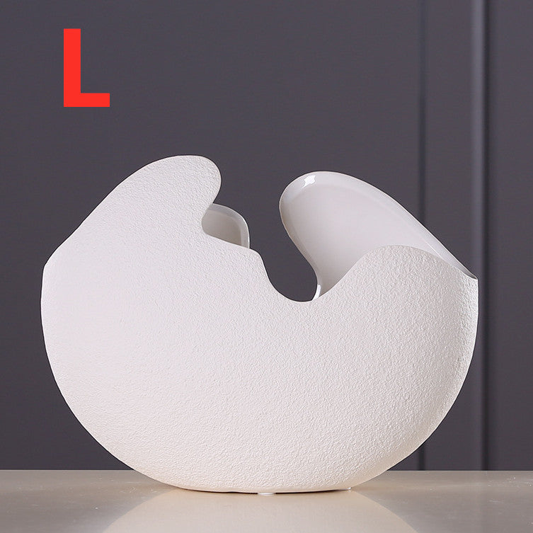 White Plain Baked Ceramic Eggshell Shaped Flower Pot