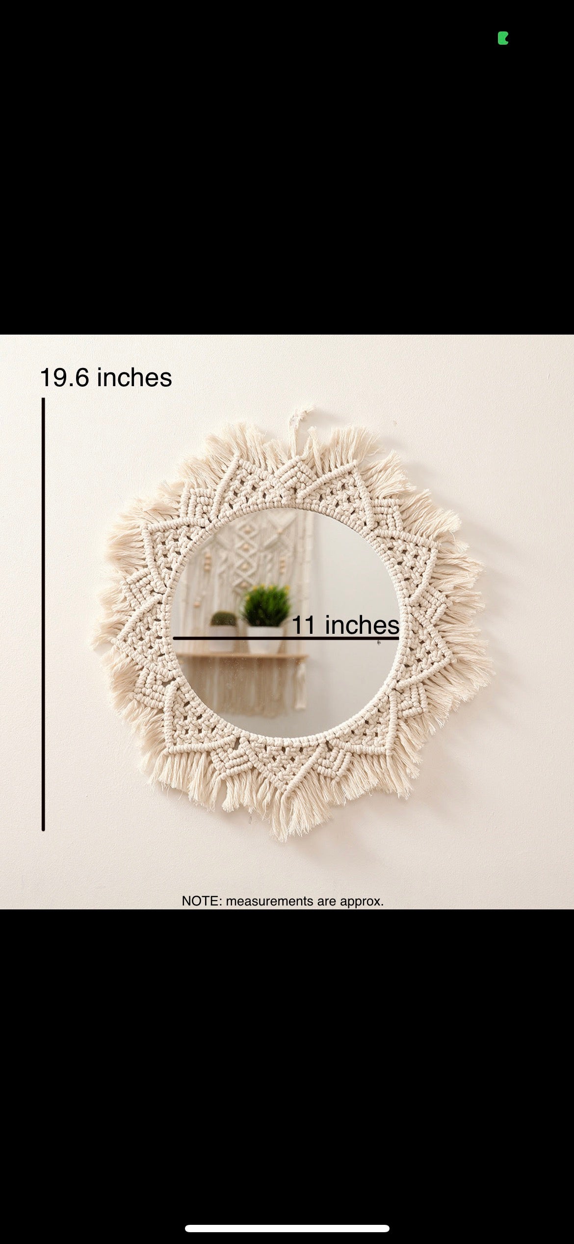 Handmade Cotton Rope Woven Mirror Ornament Wall Hanging